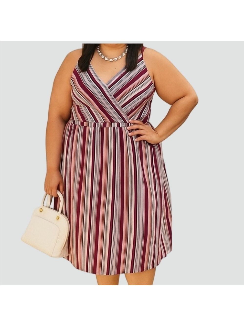 Maurices Striped Sleeveless Dress 2X